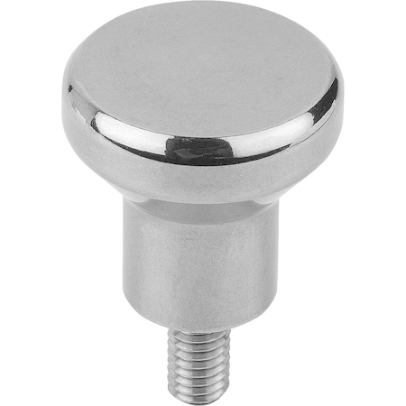 Kipp Mushroom Knob Hygienic Usit D=M04X8 D1=20 Stainless Steel 1.4404, Polished, High Collar K1309.2004X8